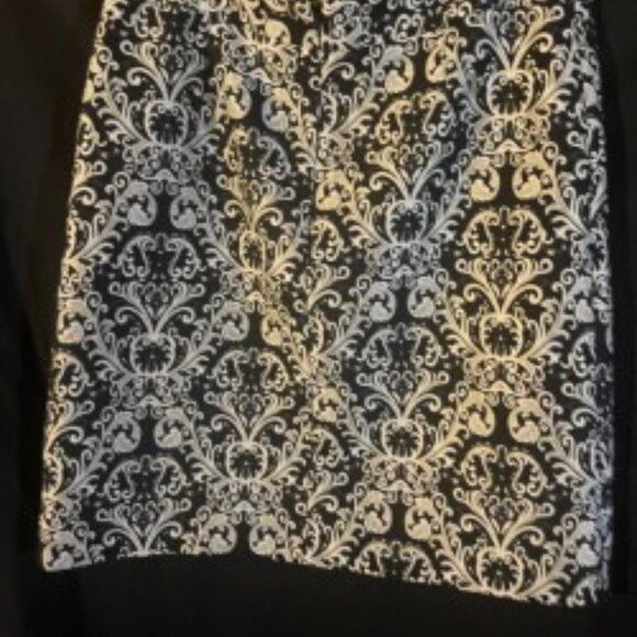 M & S of London, Collection Lined Midi Skirt, Black and Taupe Design, Size 10 - Picture 1 of 5